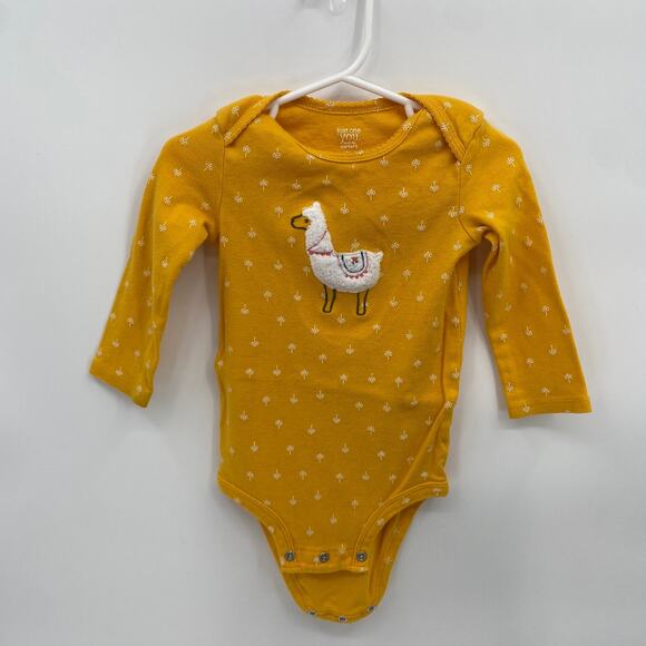 Just one You Yellow Bodysuit Fuzzy Llama Polka Dot size 18 Months - Picture 1 of 5